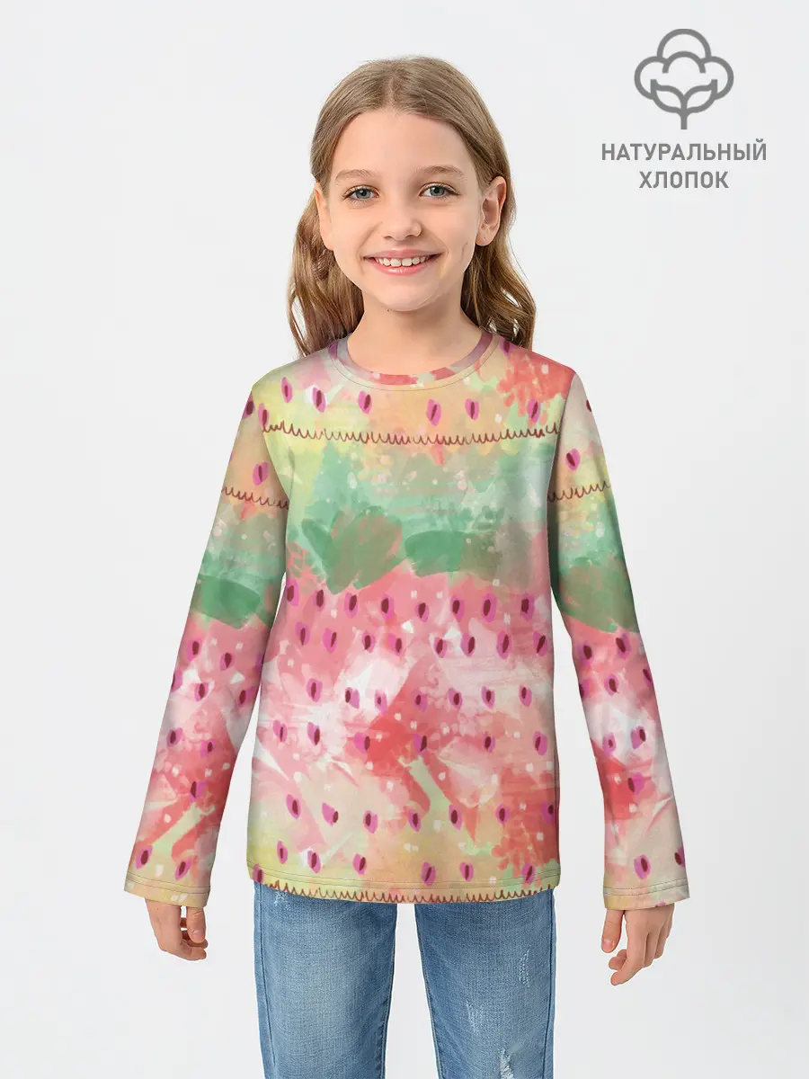 Детский лонгслив / Бархатный арбуз