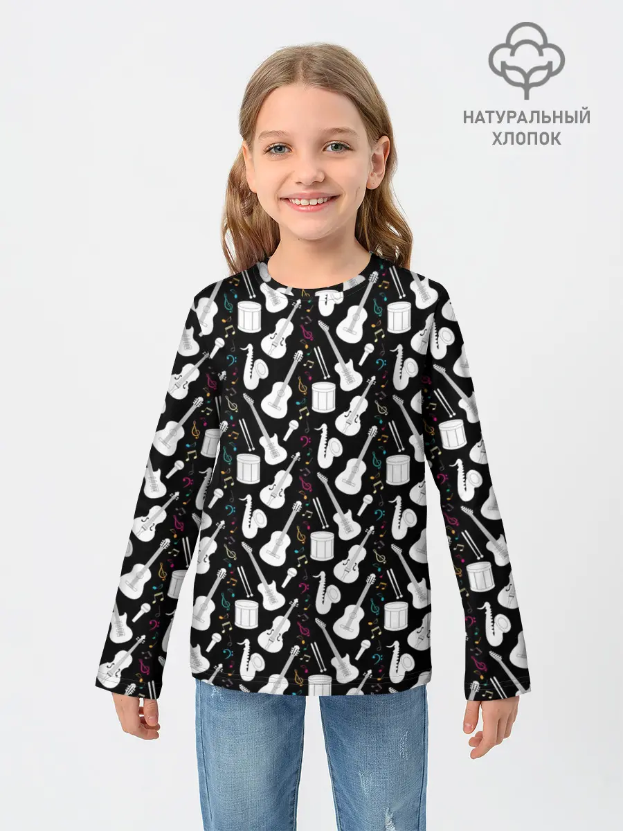 Детский лонгслив / Музыкальные Инструменты