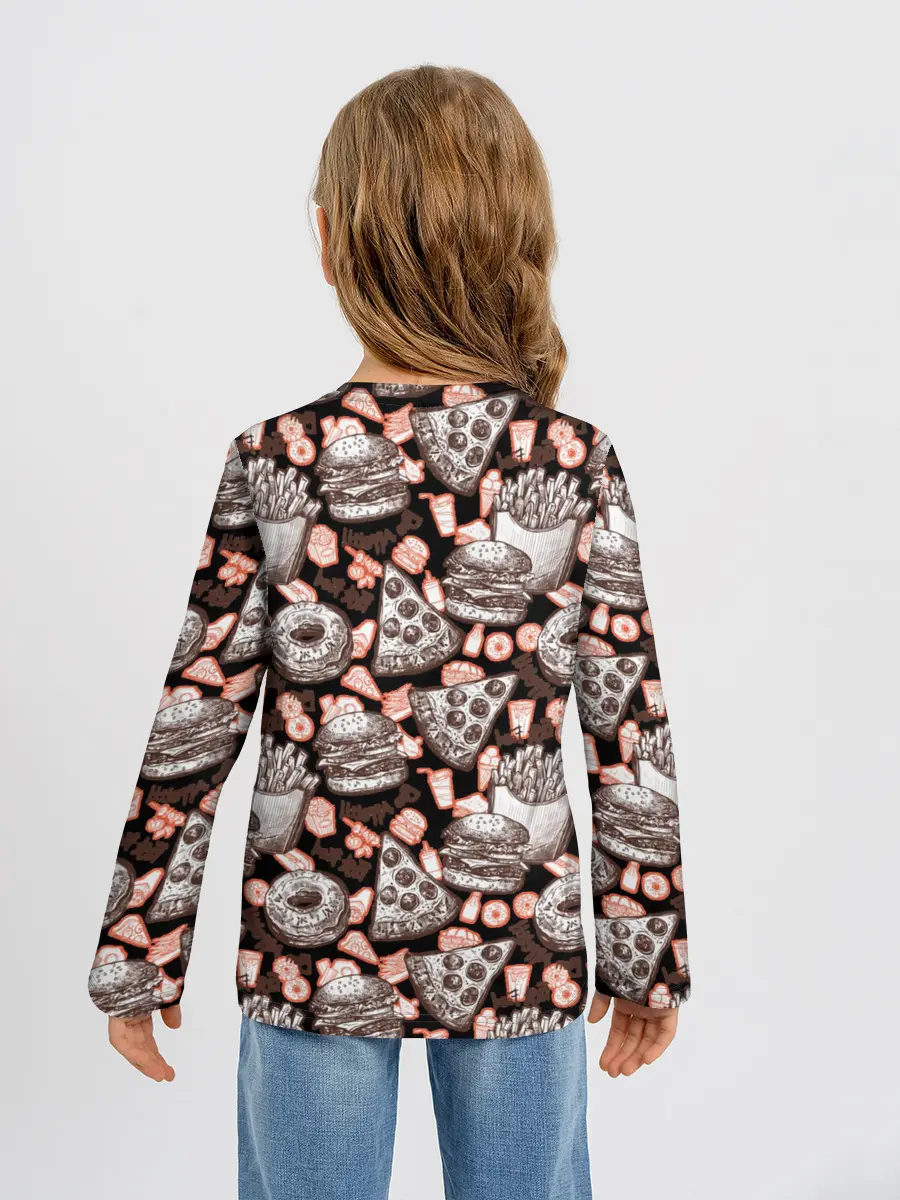 Детский лонгслив / Фастфуд / Fast food