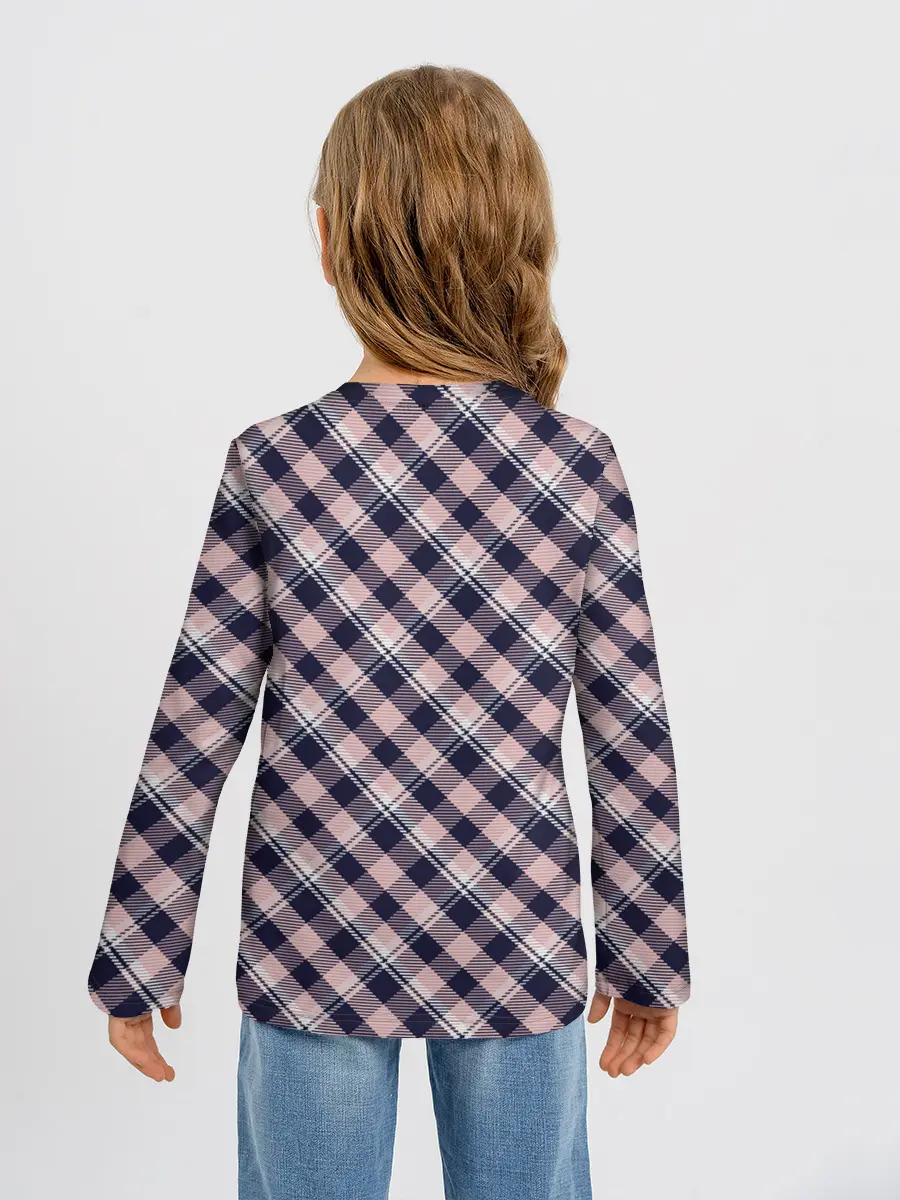 Детский лонгслив / Клеточный узор