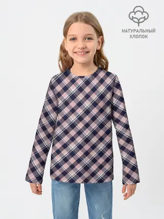 Детский лонгслив / Клеточный узор