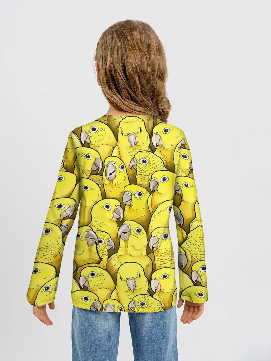 Детский лонгслив / Попугаи