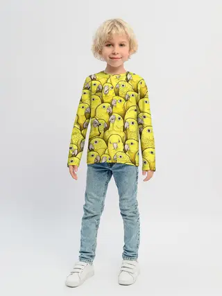 Детский лонгслив / Попугаи