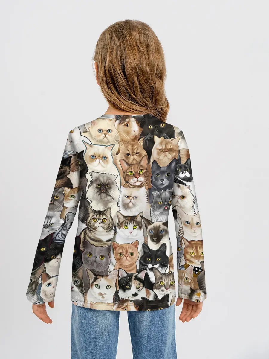 Детский лонгслив / Котики смешные