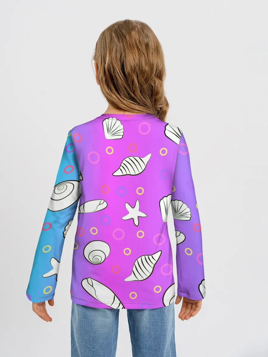 Детский лонгслив / Ракушки с градиентом