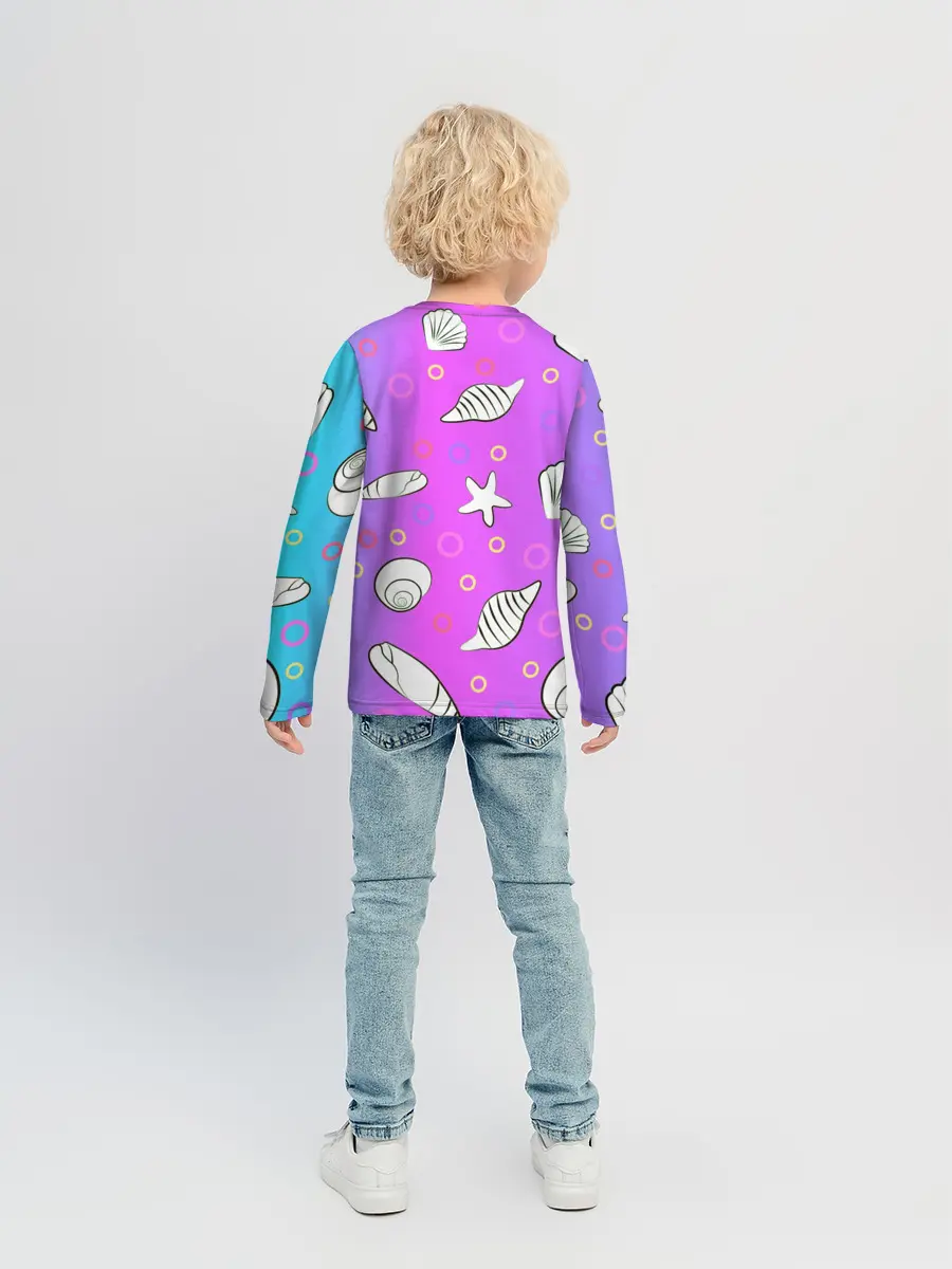 Детский лонгслив / Ракушки с градиентом