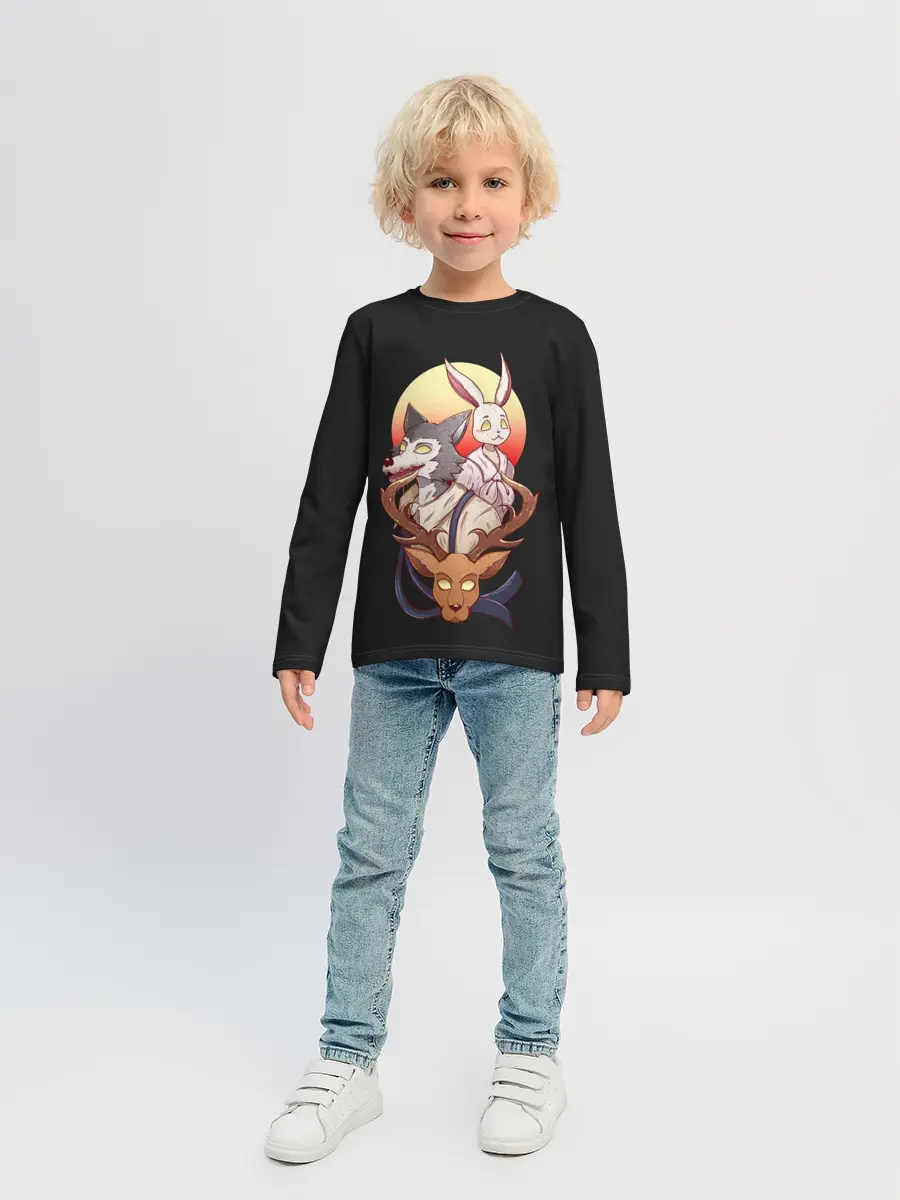 Детский лонгслив / Олень, волк и заяц