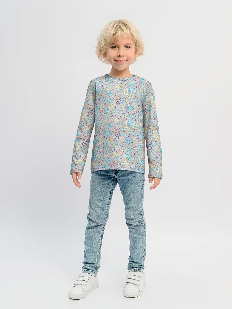 Детский лонгслив / Музыкальные ноты