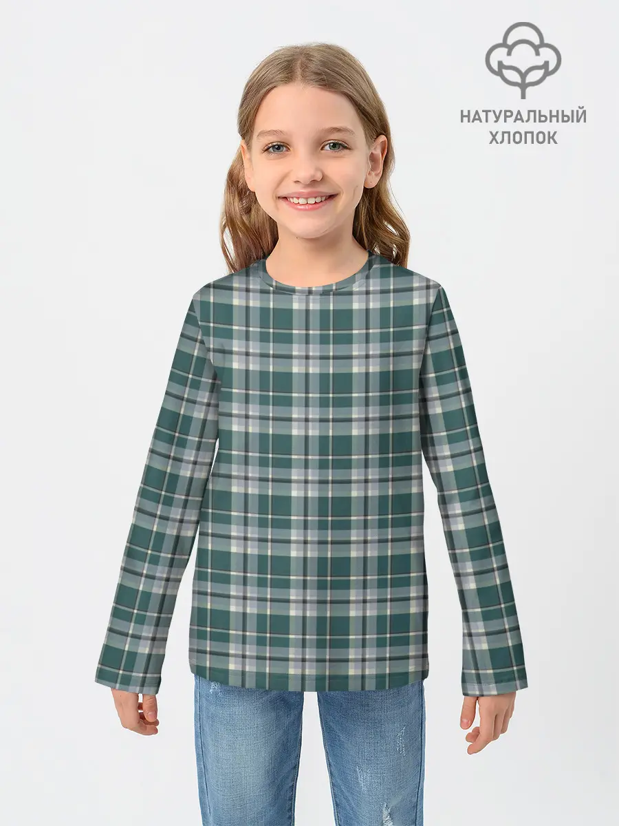 Детский лонгслив / Узор в клетку