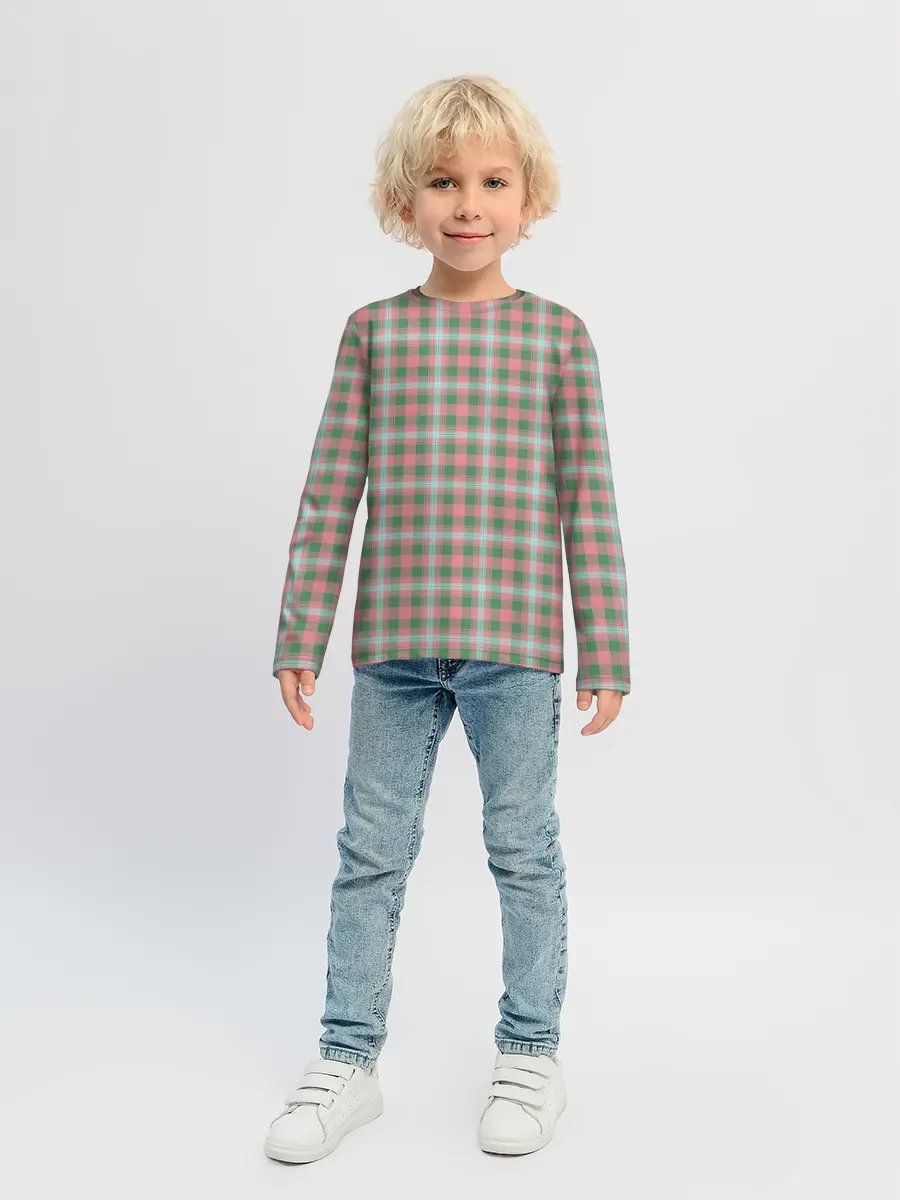 Детский лонгслив / Узор в клетку