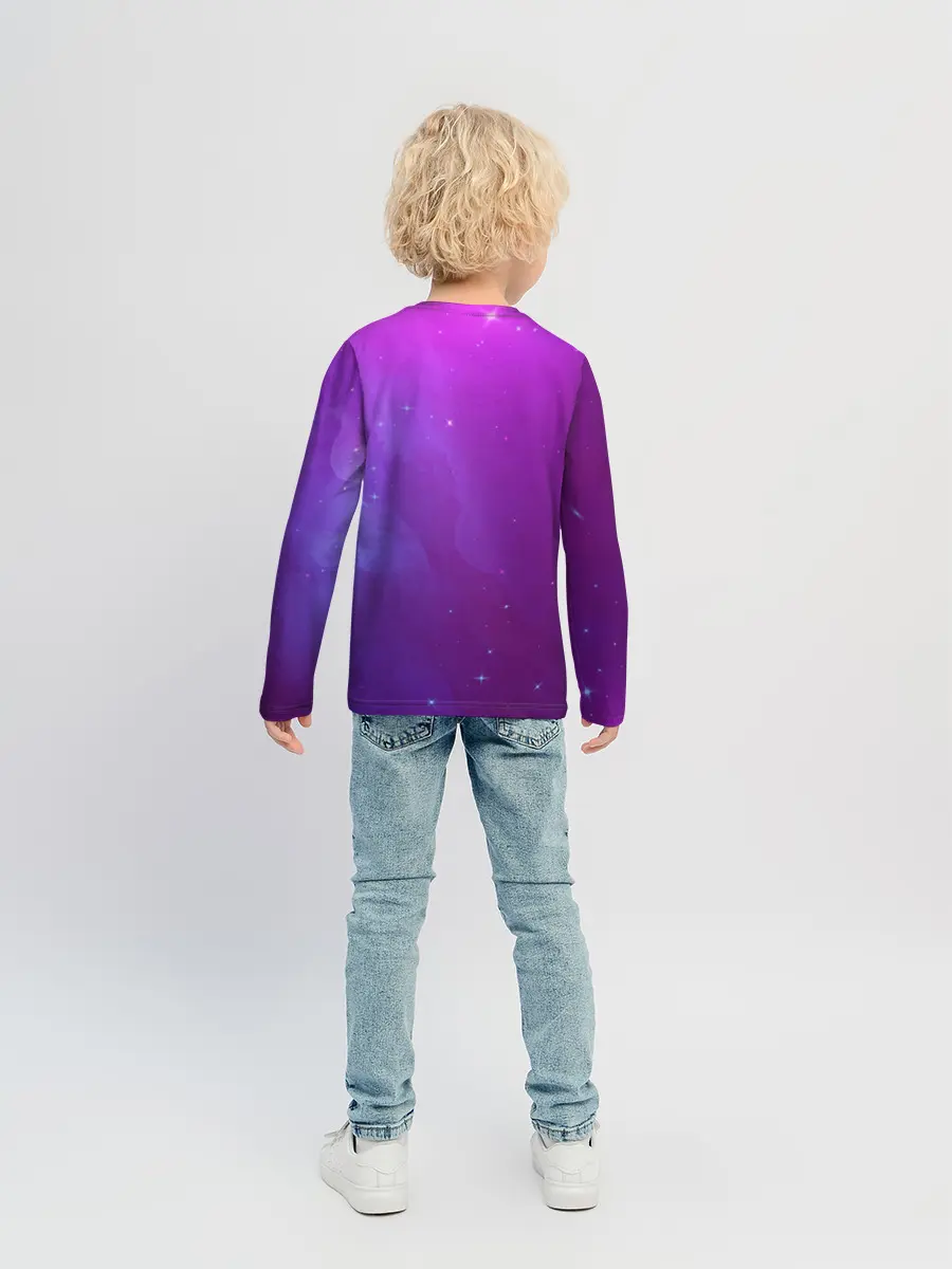 Детский лонгслив / Retrowave Neon Dinosaur