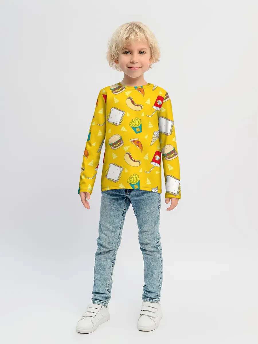 Детский лонгслив / Фастфуд