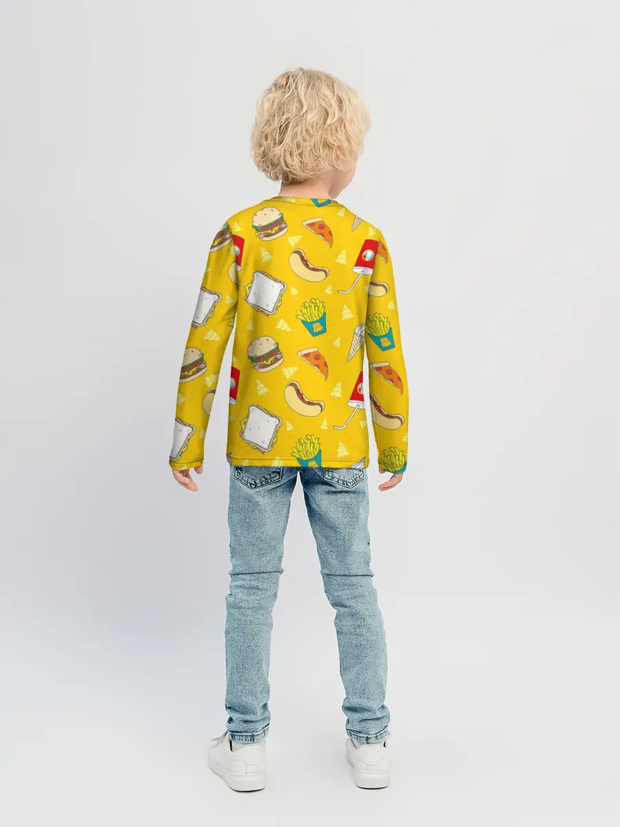 Детский лонгслив / Фастфуд