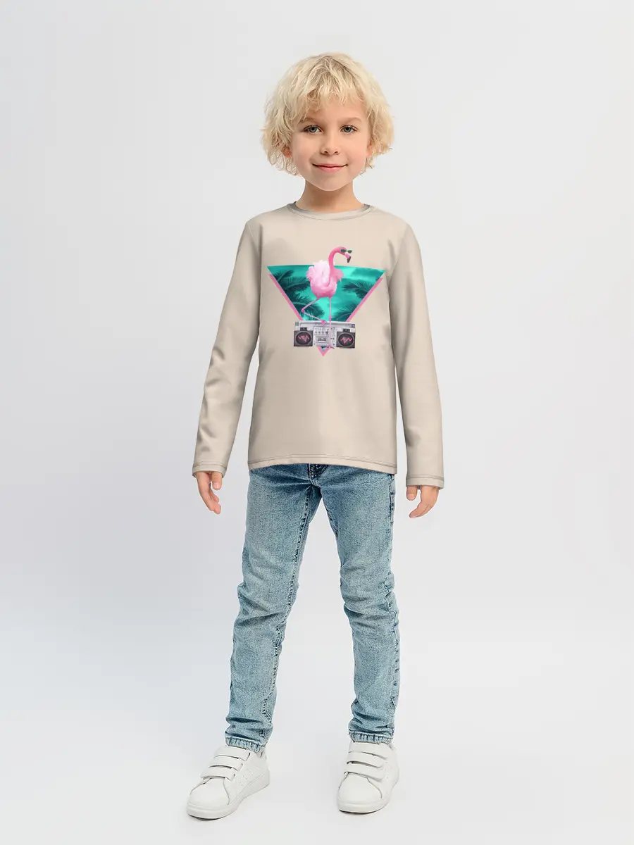 Детский лонгслив / Фламинго