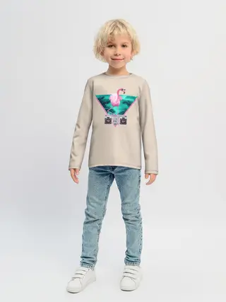 Детский лонгслив / Фламинго