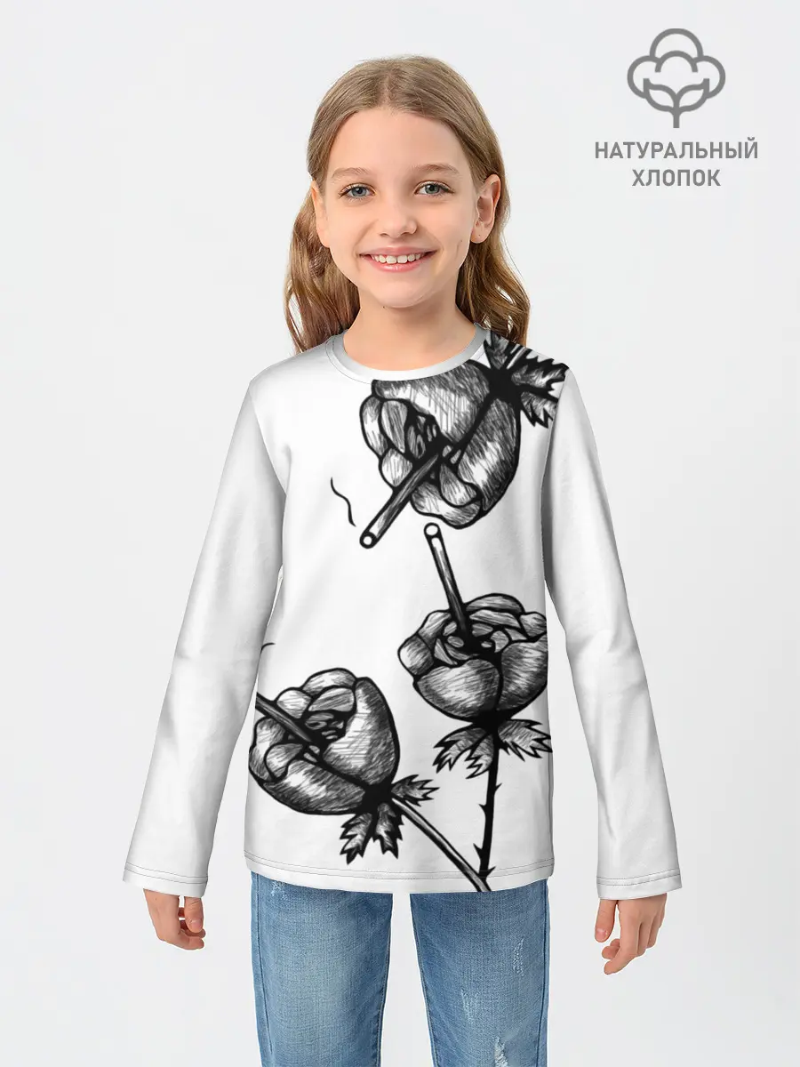 Детский лонгслив / Дымящие розы
