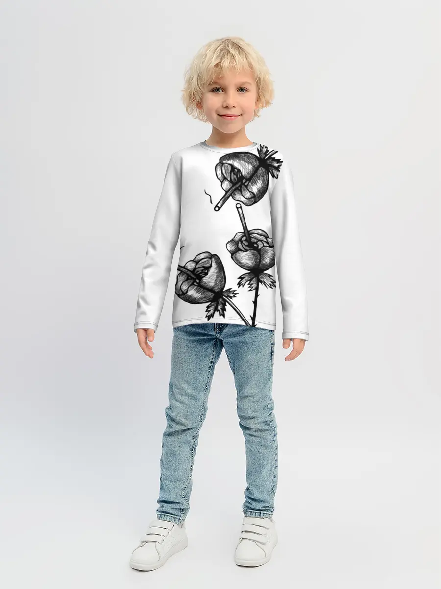 Детский лонгслив / Дымящие розы