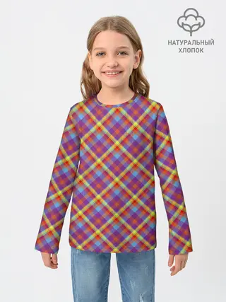 Детский лонгслив / Клеточный узор