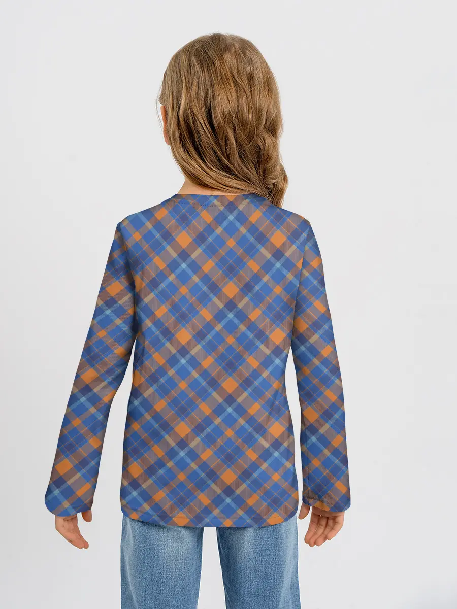 Детский лонгслив / Клеточный узор