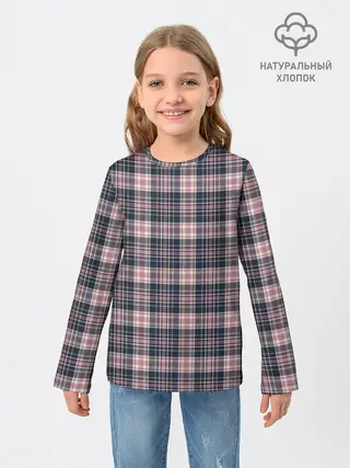 Детский лонгслив / Клеточный узор