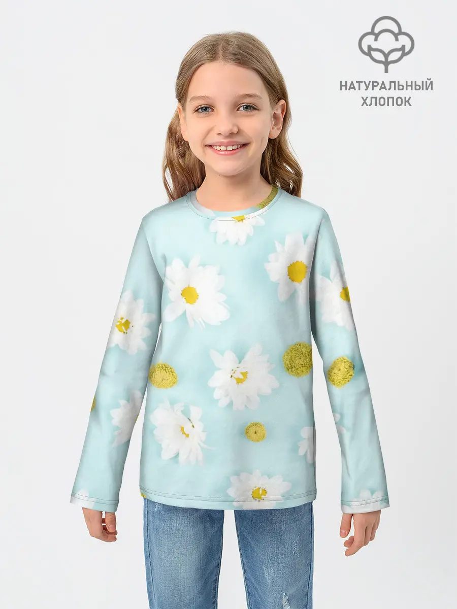 Детский лонгслив / Ромашки