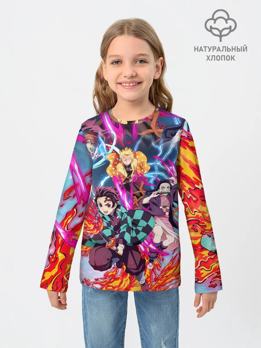 Детский лонгслив / КЛИНОК РАССЕКАЮЩИЙ ДЕМОНОВ