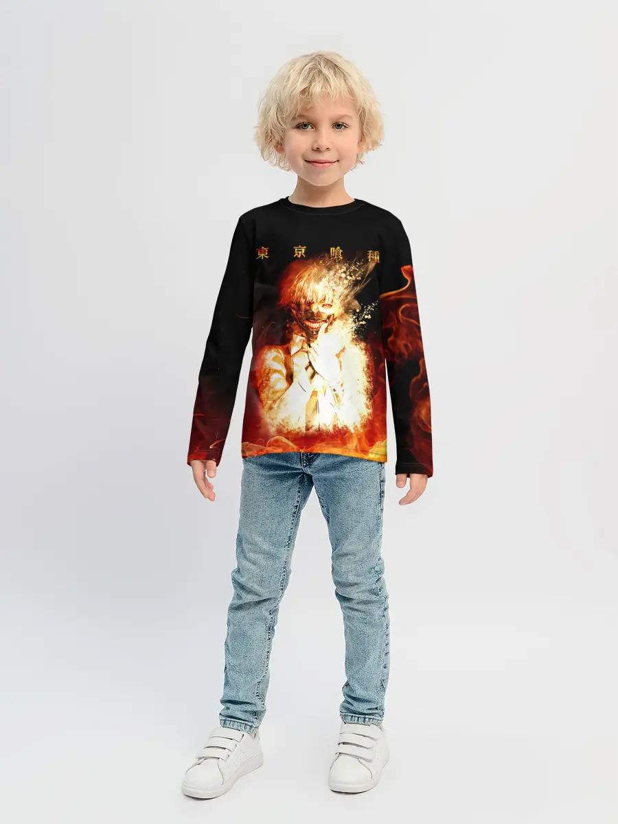 Детский лонгслив / Огненый Канеки Кен