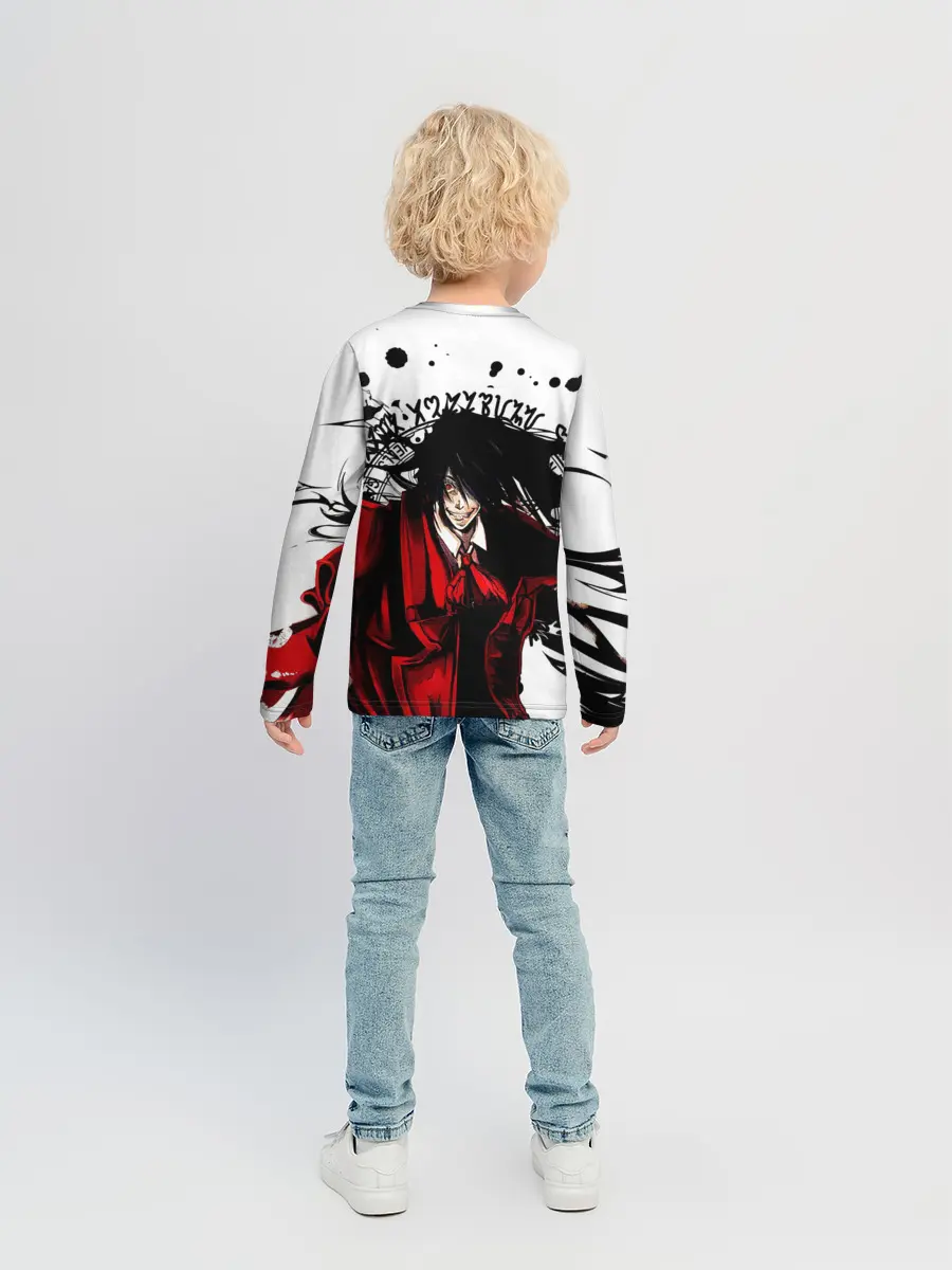 Детский лонгслив / Алукард на белом фоне