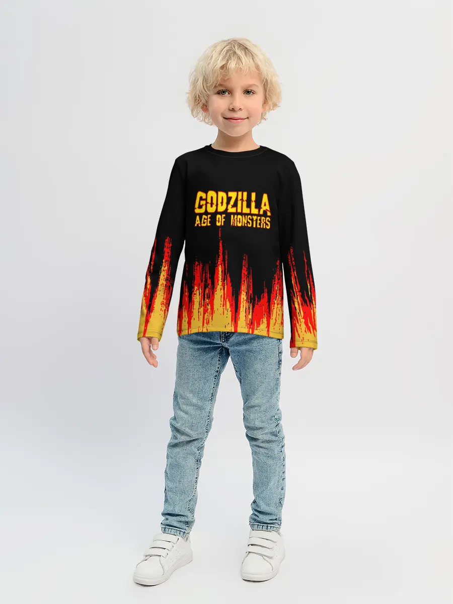 Детский лонгслив / годзилла