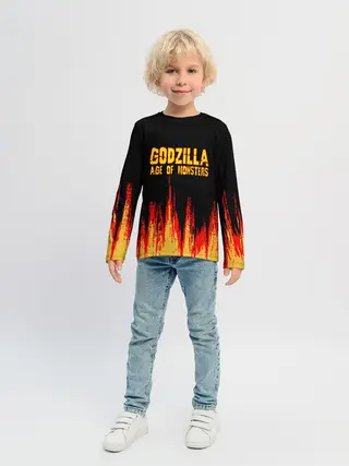 Детский лонгслив / годзилла