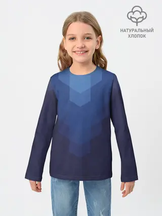 Детский лонгслив / Сине-черная Геометрия Линий