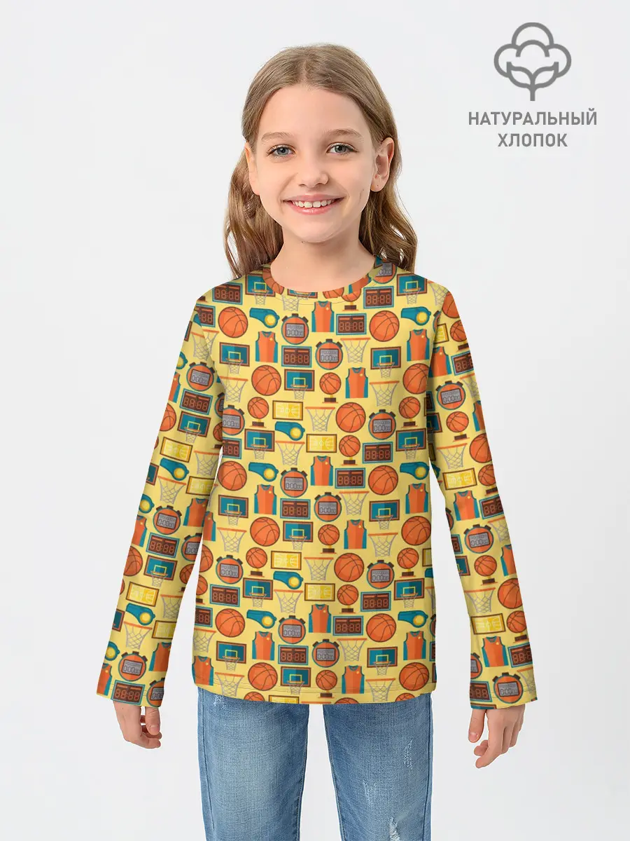 Детский лонгслив / Баскетбол