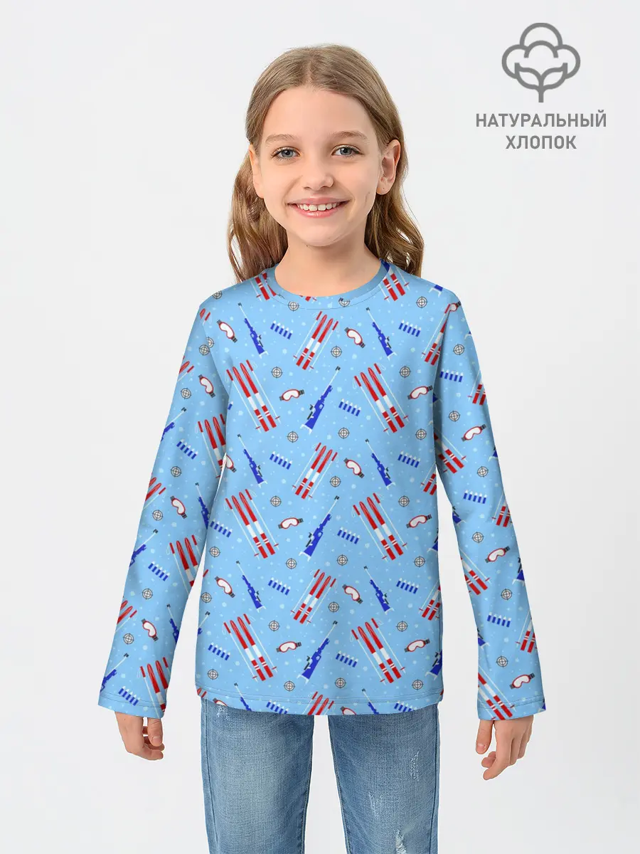 Детский лонгслив / Биатлон