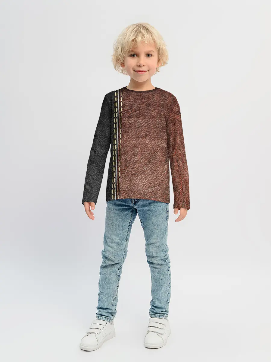 Детский лонгслив / Текстура Кожи