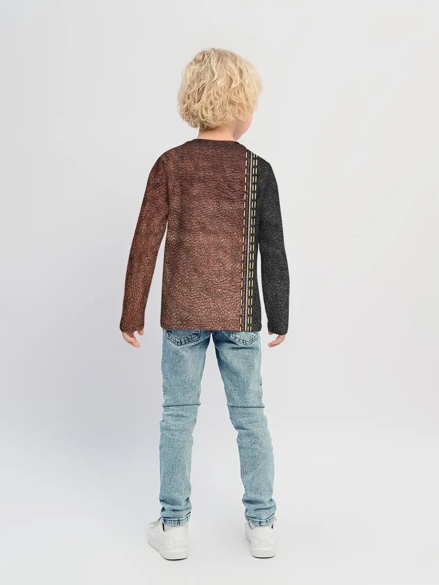 Детский лонгслив / Текстура Кожи
