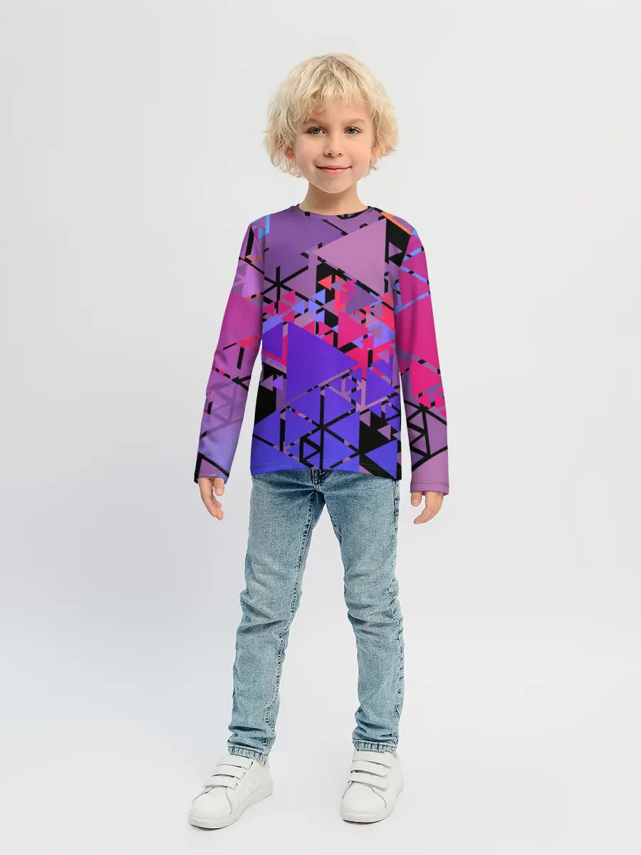 Детский лонгслив / Треугольники