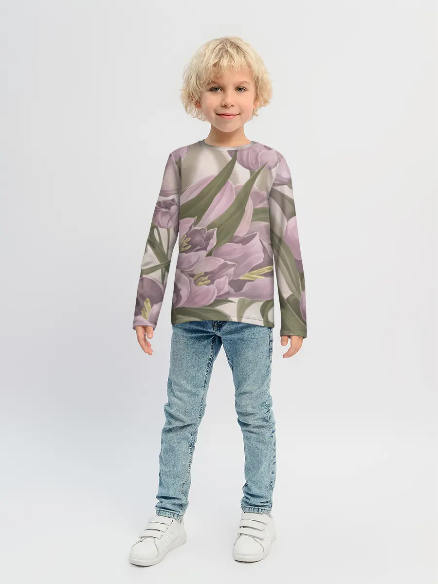 Детский лонгслив / Сахарный розовый