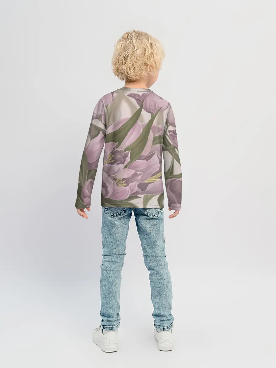 Детский лонгслив / Сахарный розовый