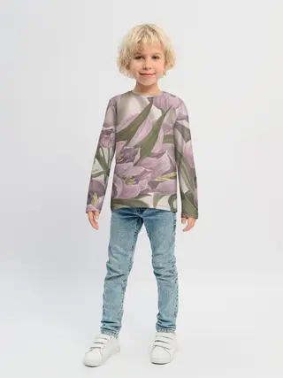 Детский лонгслив / Сахарный розовый