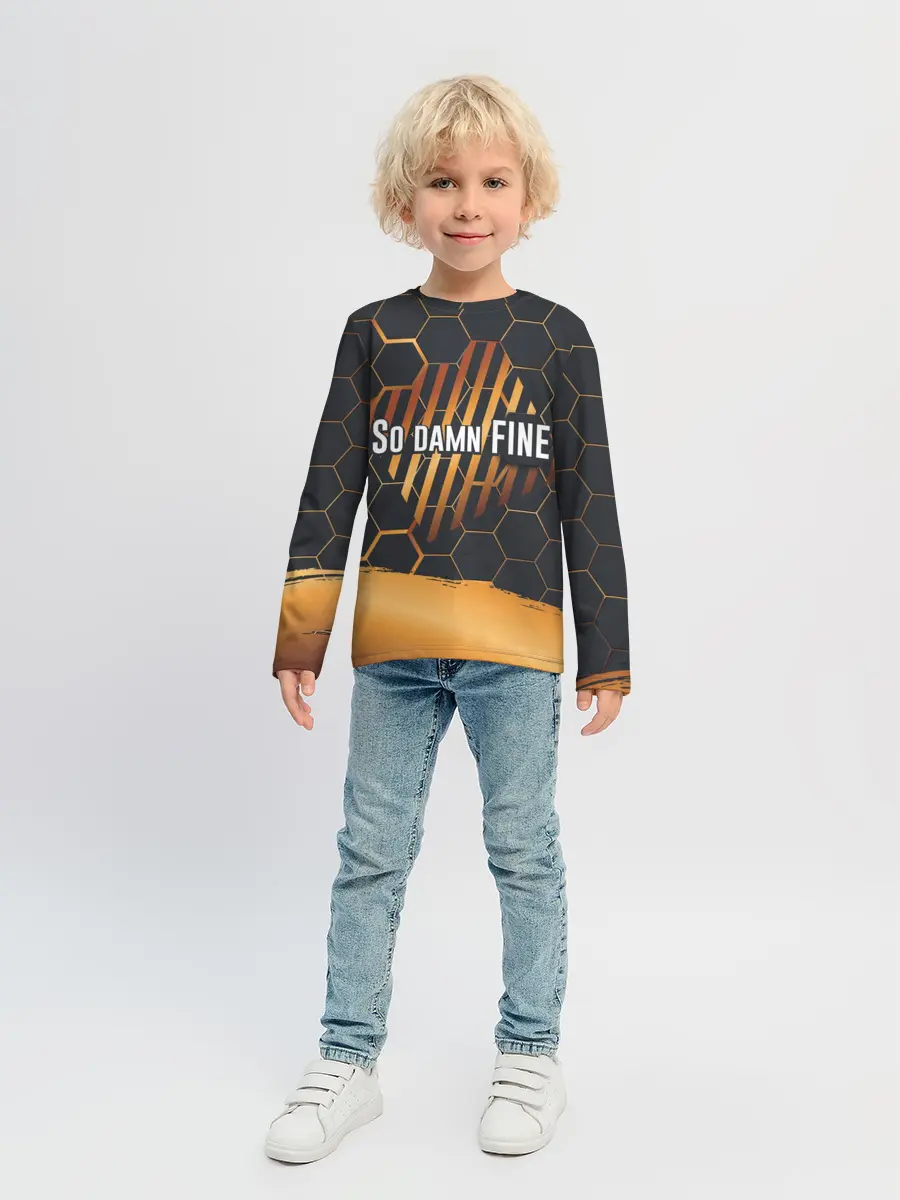 Детский лонгслив / So damn FINE | Neon Steel