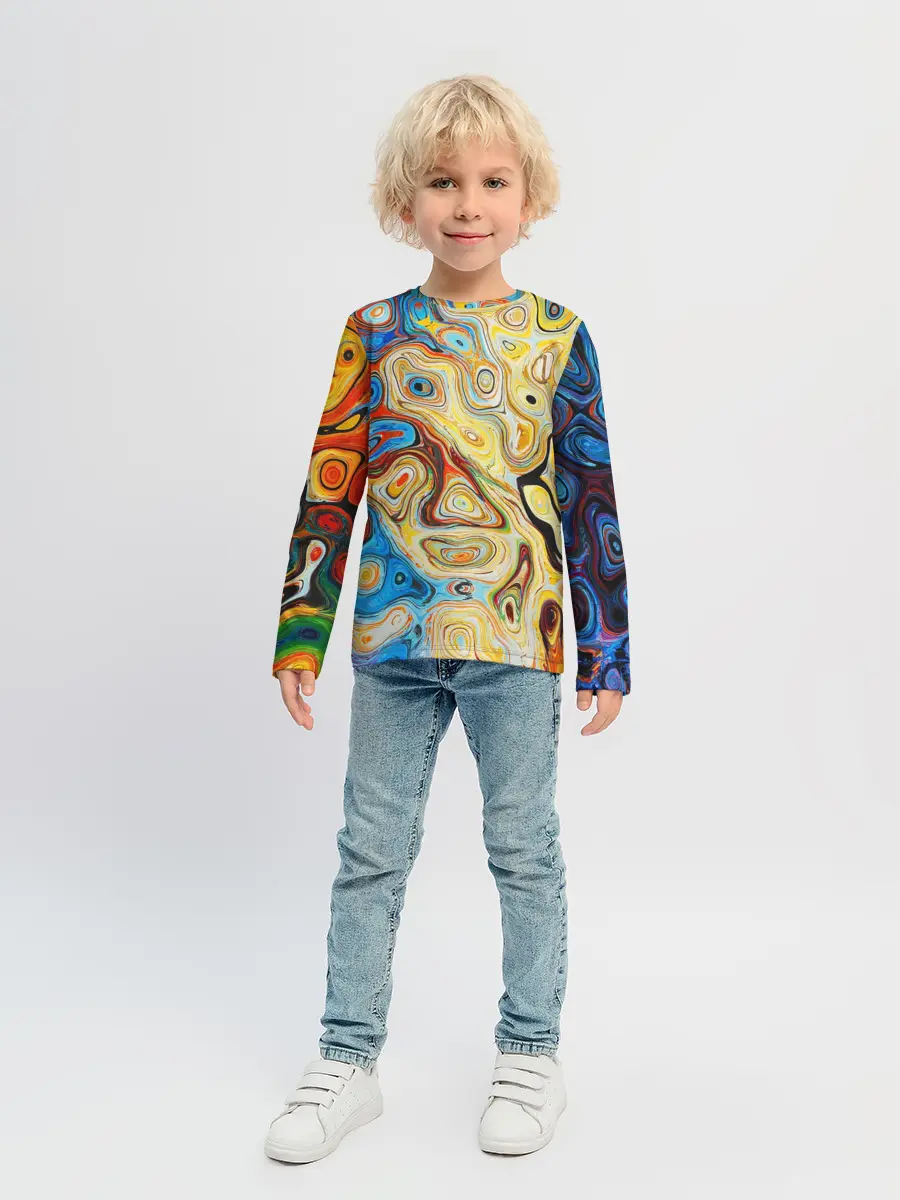 Детский лонгслив / Цветные абстрактные пятна