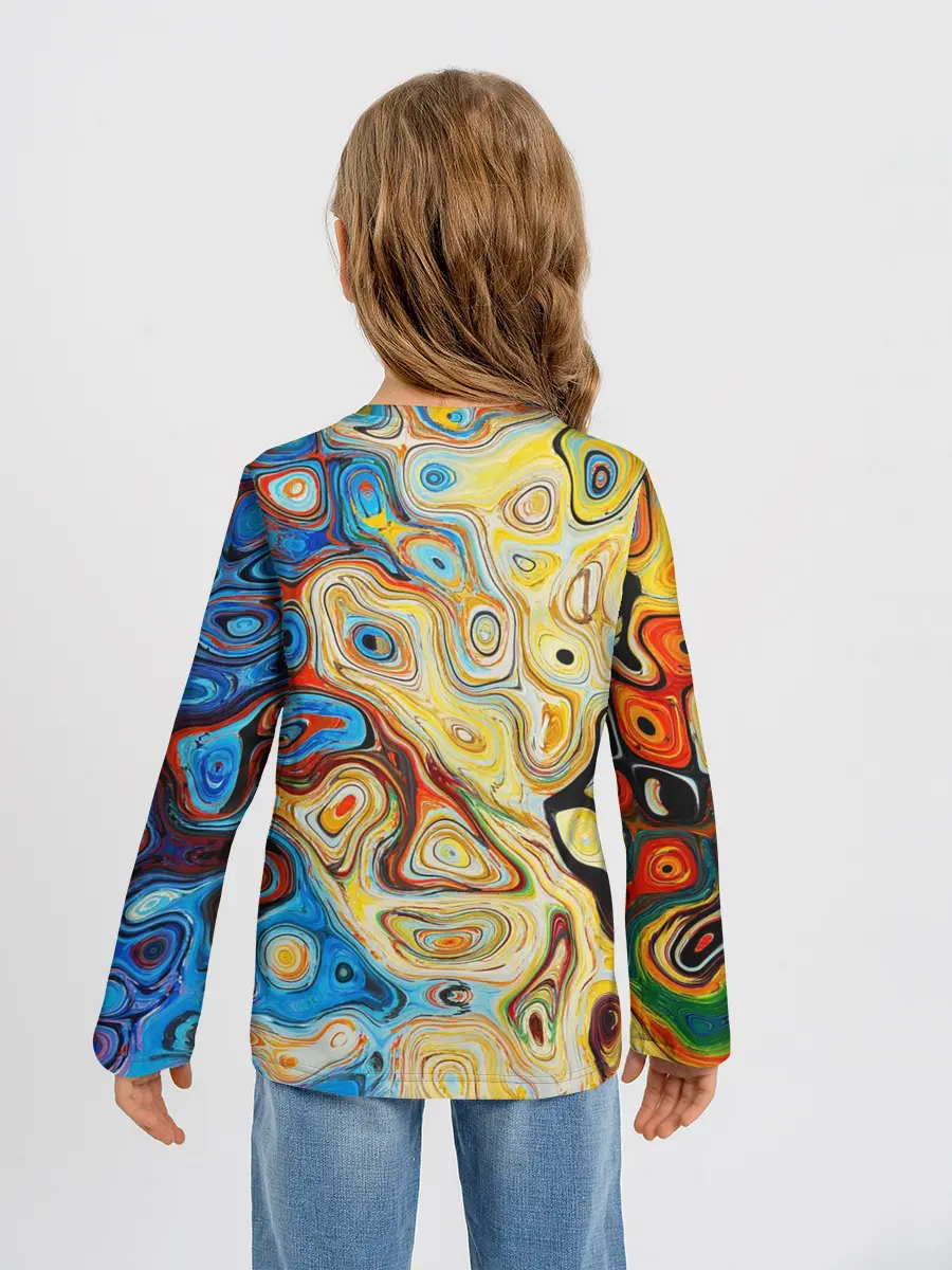 Детский лонгслив / Цветные абстрактные пятна