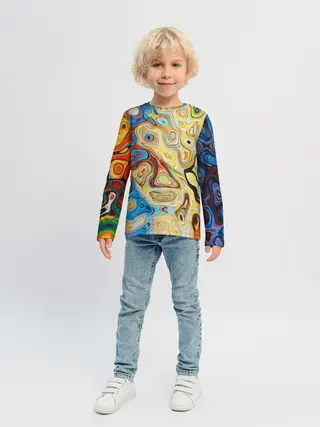 Детский лонгслив / Цветные абстрактные пятна