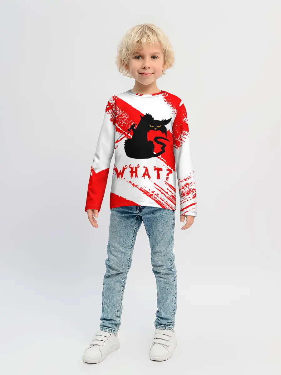 Детский лонгслив / What cat? / Какой кот?