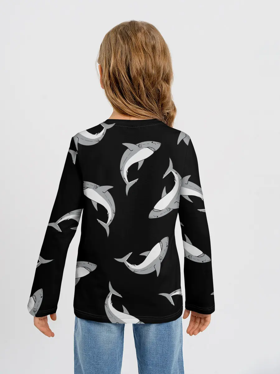 Детский лонгслив / Акулы