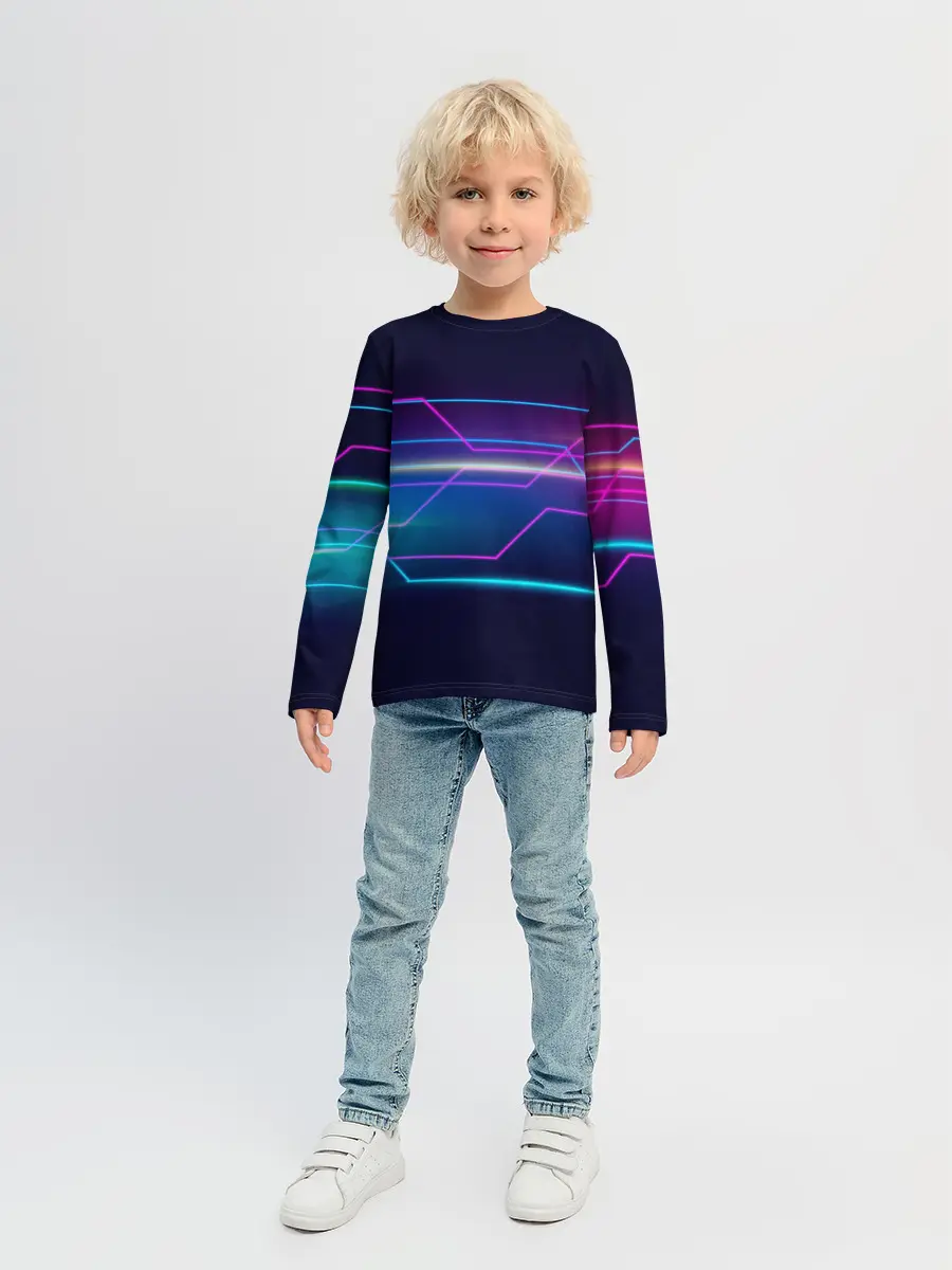 Детский лонгслив / Лазерные лучи
