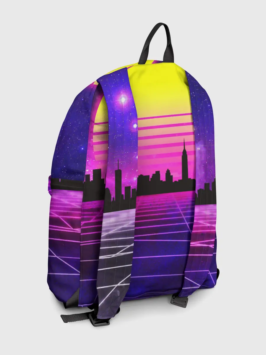 Рюкзак джинсовый / ГОРОД В НЕОНЕ