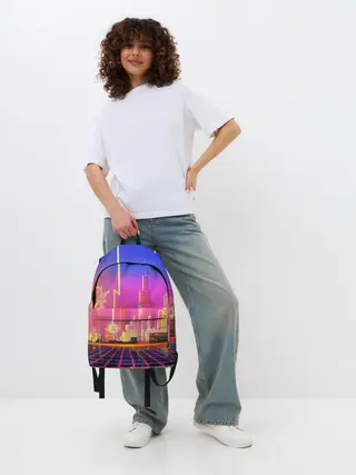 Рюкзак джинсовый / КИБЕР ГОРОД