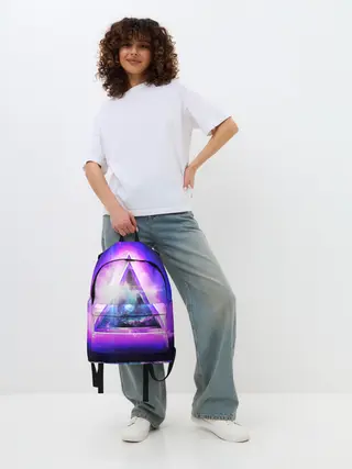 Рюкзак джинсовый / КОСМИЧЕСКИЙ ТРЕУГОЛЬНИК