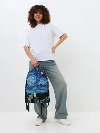 Рюкзак джинсовый / ЗВЁЗДНАЯ НОЧЬ ВАНГОГ